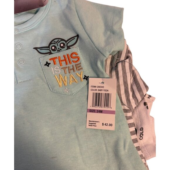 Star Wars Mandalorian Baby Yoda 5-Piece Set 24 Months With Bodysuits & Pants NWT - Picture 8 of 9